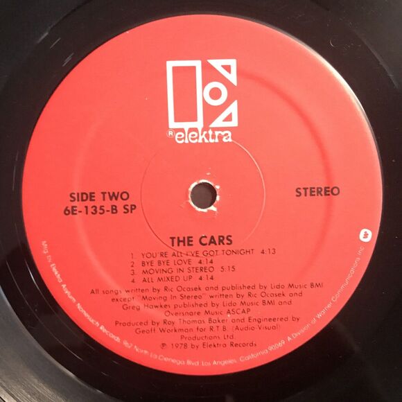 THE CARS RECORD "THE CARS" 1978 ELEKTRA (6E-135) WITH LYRIC INNERSLEEVE SHRINK - Picture 6 of 8